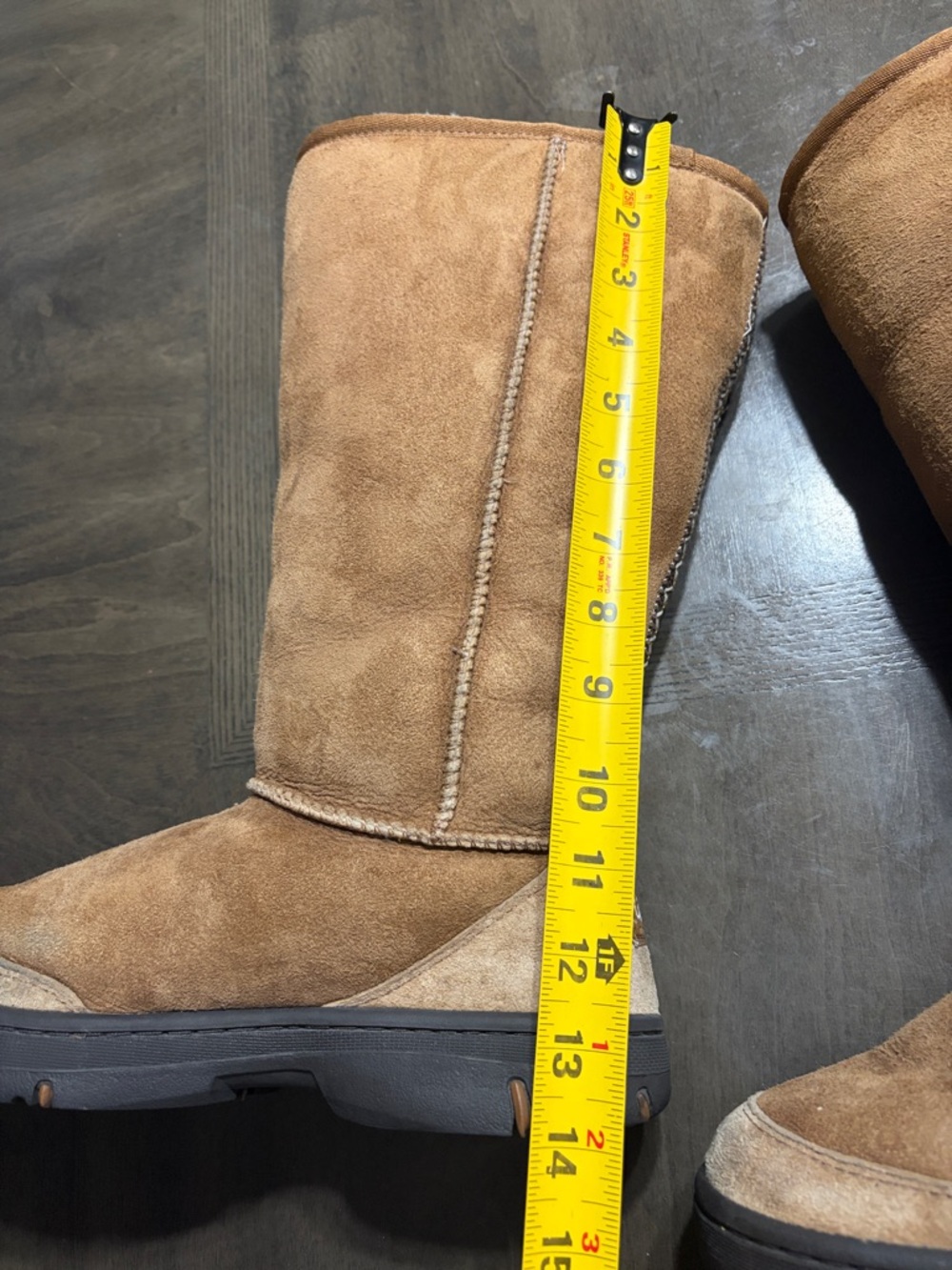 UGG Ultra tall Shearling Embroidered Chestnut boots size 9 - Picture 13 of 15